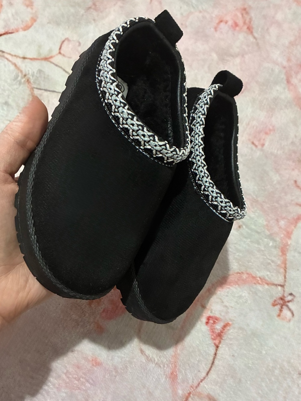 American Exchange Black Kids Slip-On Shoes with Silver Trim